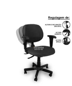 Cadeira Executiva Giratória Ergonômica, mecanismo Backsystem, NR-17, com Braço